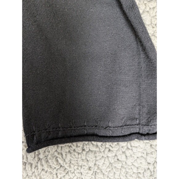 J. Jill Cardigan Womens 100% Cotton One Button Sweater Sz L Black Thread Detail - Picture 4 of 11